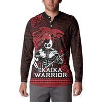 Hawaii Ikaika Warrior Button Sweatshirt Hawaiian Tribal Tattoo