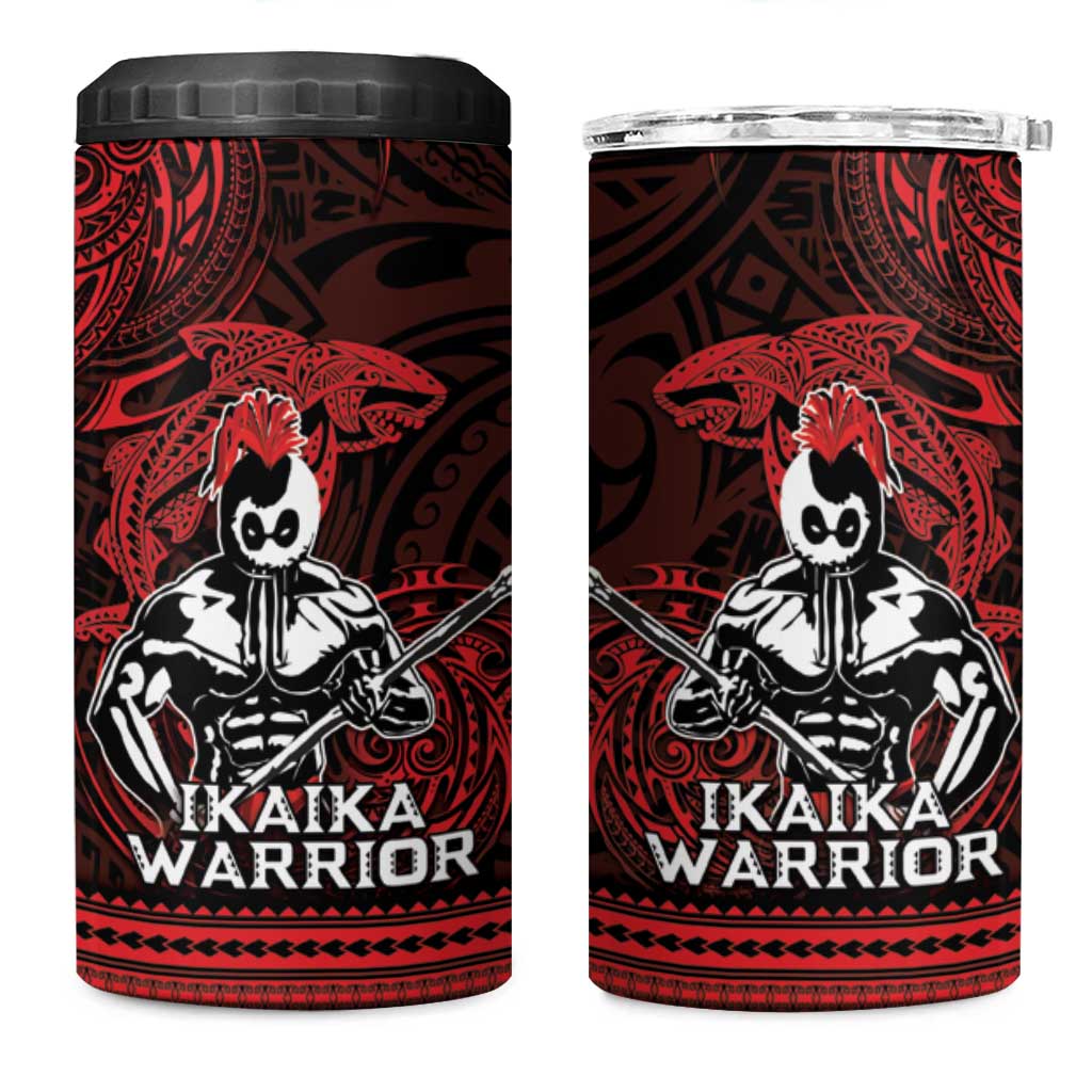 Hawaii Ikaika Warrior 4 in 1 Can Cooler Tumbler Hawaiian Tribal Tattoo