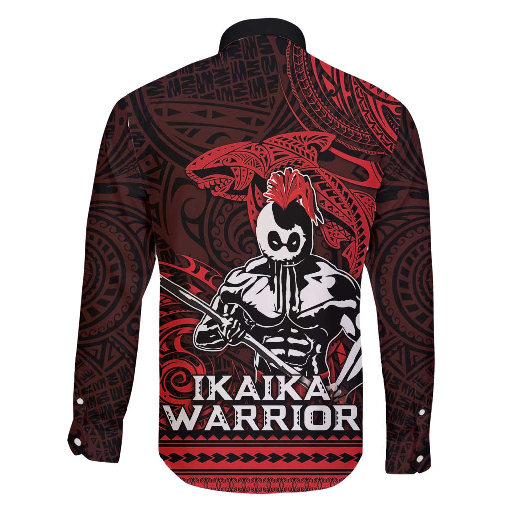 Hawaii Ikaika Warrior Family Matching Long Sleeve Bodycon Dress and Hawaiian Shirt Hawaiian Tribal Tattoo