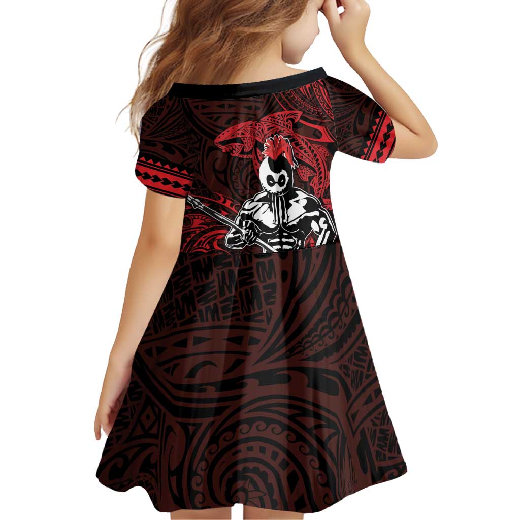 Hawaii Ikaika Warrior Family Matching Off Shoulder Short Dress and Hawaiian Shirt Hawaiian Tribal Tattoo DT04 - Polynesian Pride