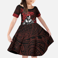 Hawaii Ikaika Warrior Family Matching Short Sleeve Bodycon Dress and Hawaiian Shirt Hawaiian Tribal Tattoo