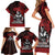 Hawaii Ikaika Warrior Family Matching Short Sleeve Bodycon Dress and Hawaiian Shirt Hawaiian Tribal Tattoo