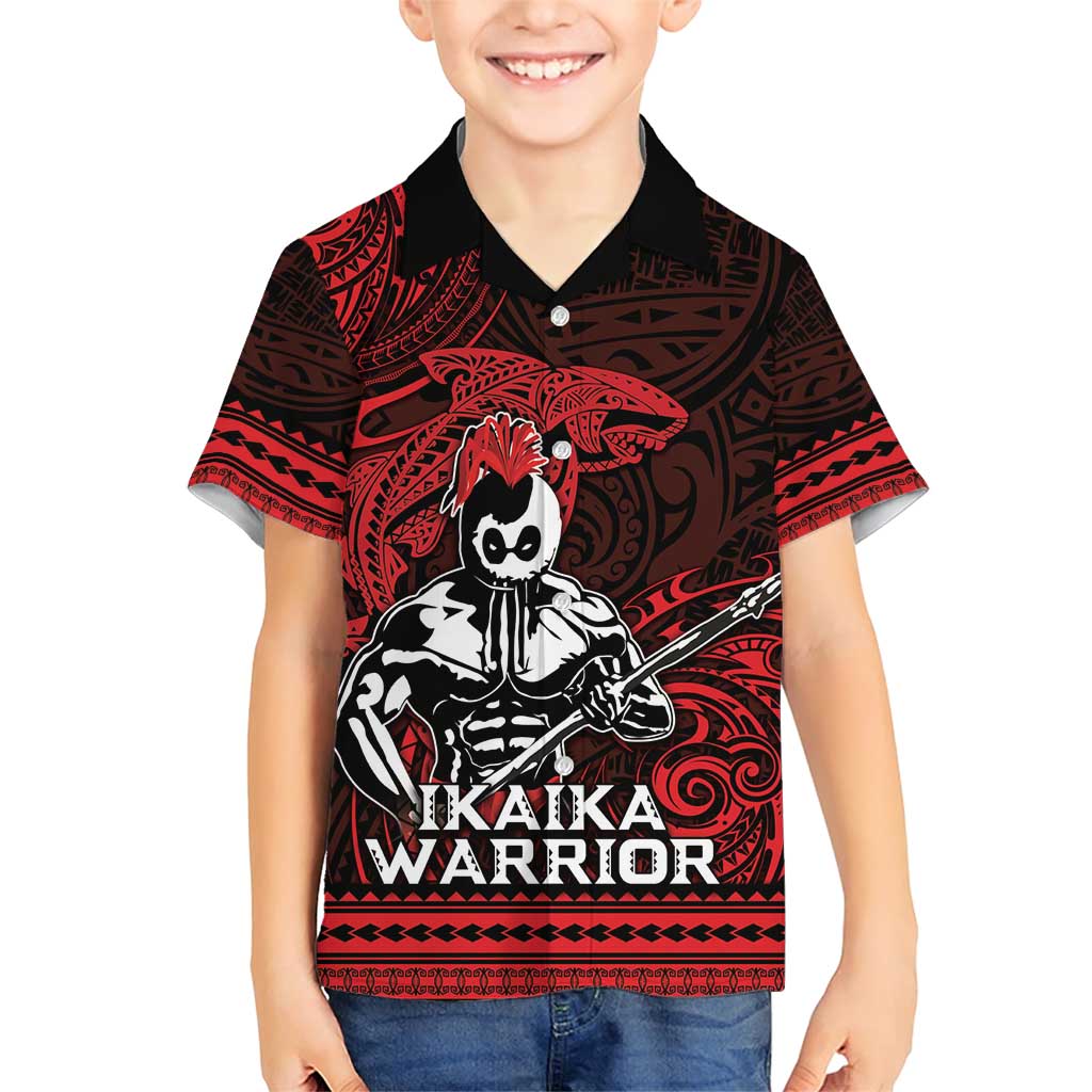 Hawaii Ikaika Warrior Family Matching Short Sleeve Bodycon Dress and Hawaiian Shirt Hawaiian Tribal Tattoo