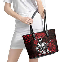 Hawaii Ikaika Warrior Leather Tote Bag Hawaiian Tribal Tattoo