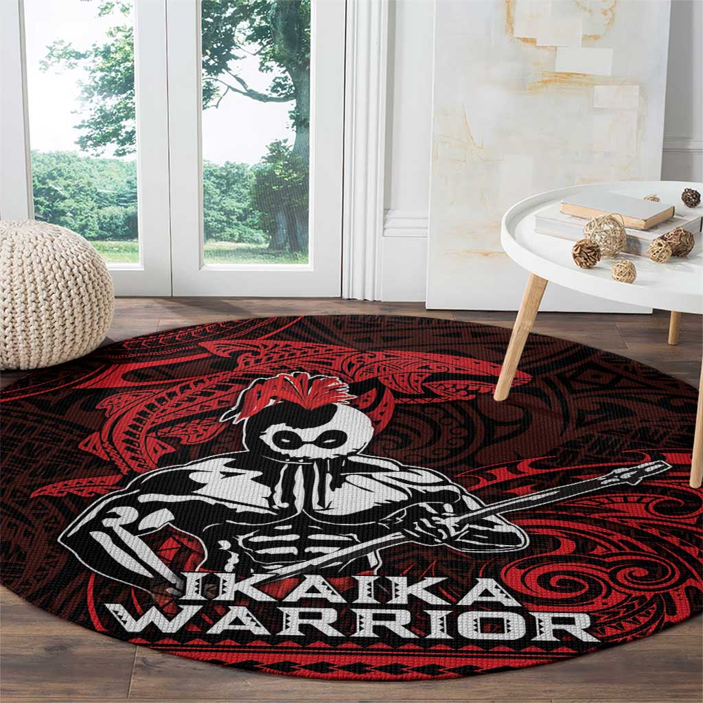 Hawaii Ikaika Warrior Round Carpet Hawaiian Tribal Tattoo