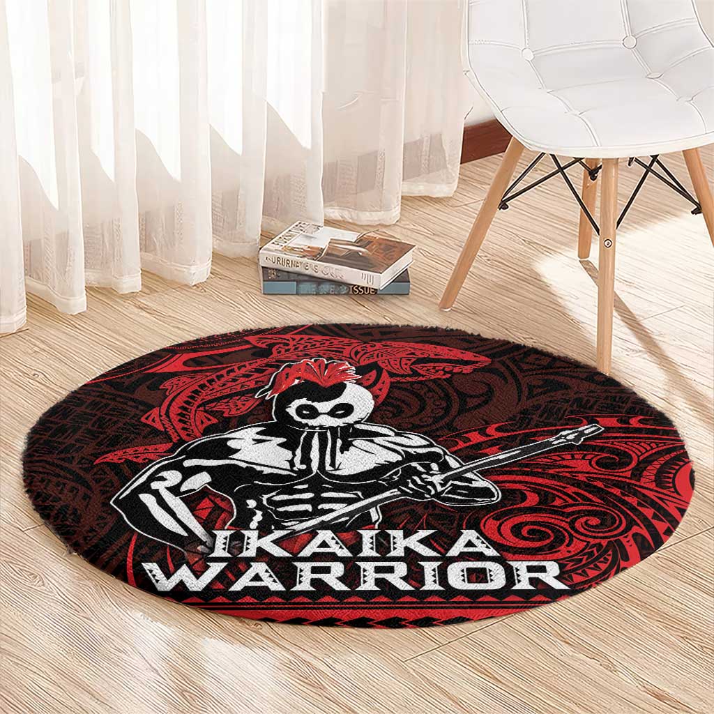Hawaii Ikaika Warrior Round Carpet Hawaiian Tribal Tattoo