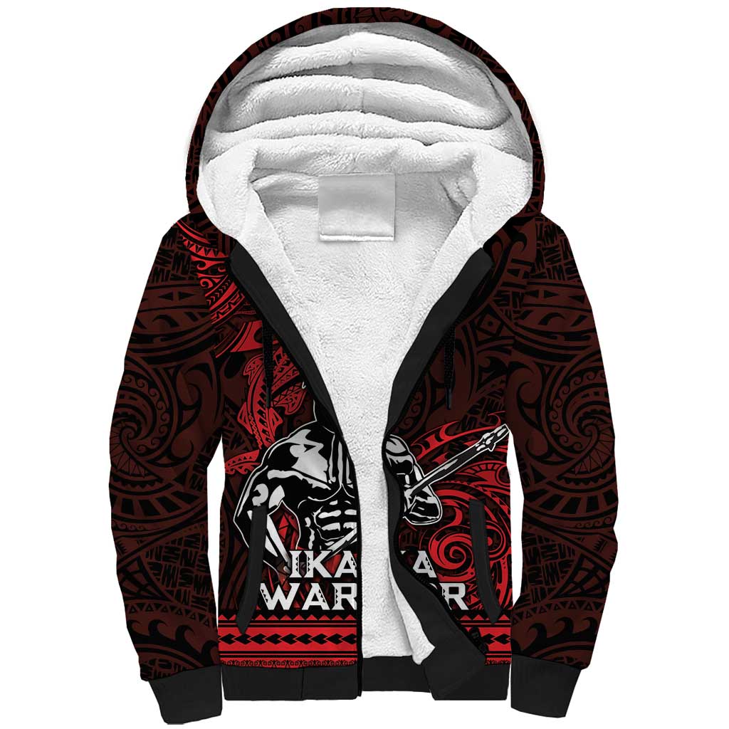 Hawaii Ikaika Warrior Sherpa Hoodie Hawaiian Tribal Tattoo
