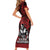 Hawaii Ikaika Warrior Short Sleeve Bodycon Dress Hawaiian Tribal Tattoo