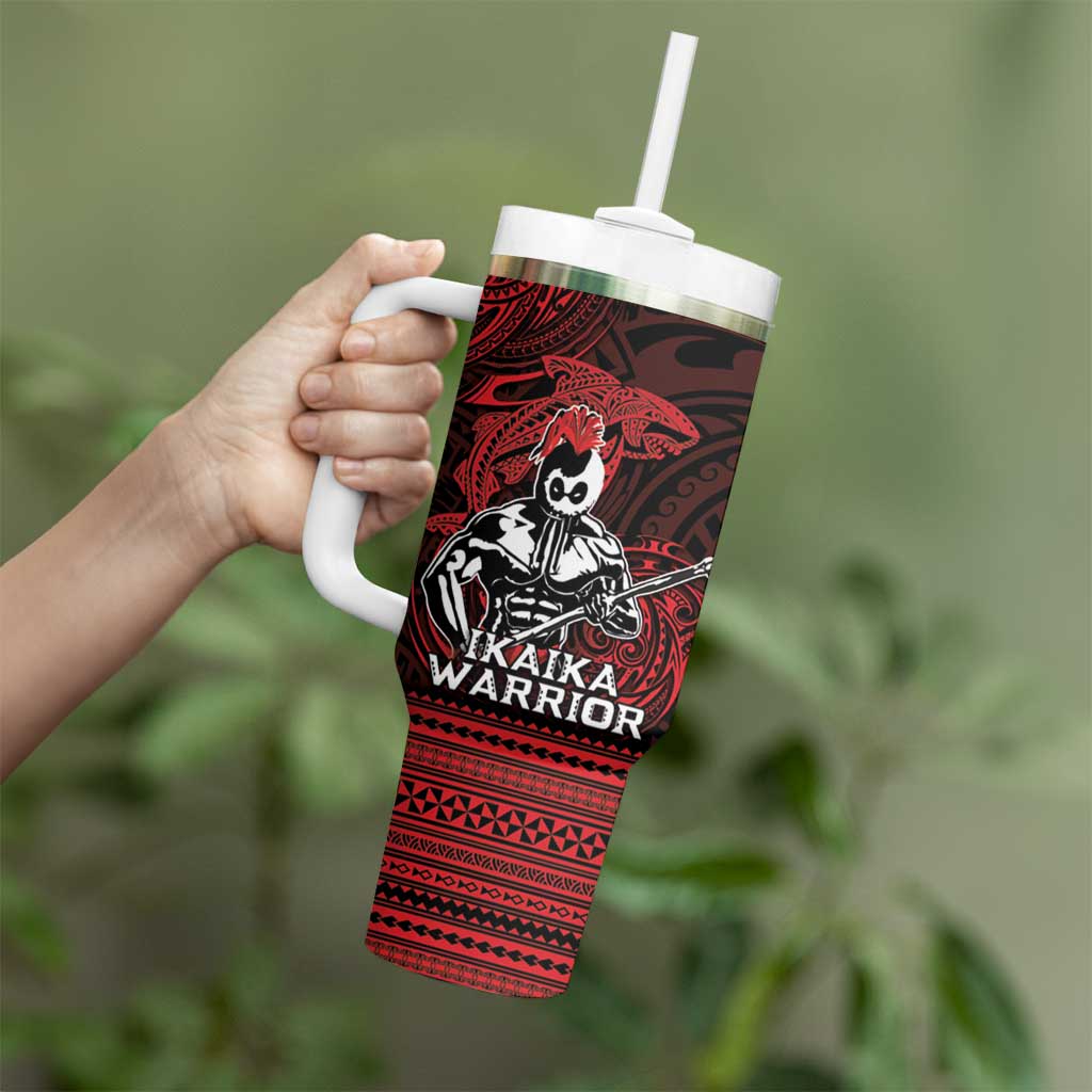 Hawaii Ikaika Warrior Tumbler With Handle Hawaiian Tribal Tattoo
