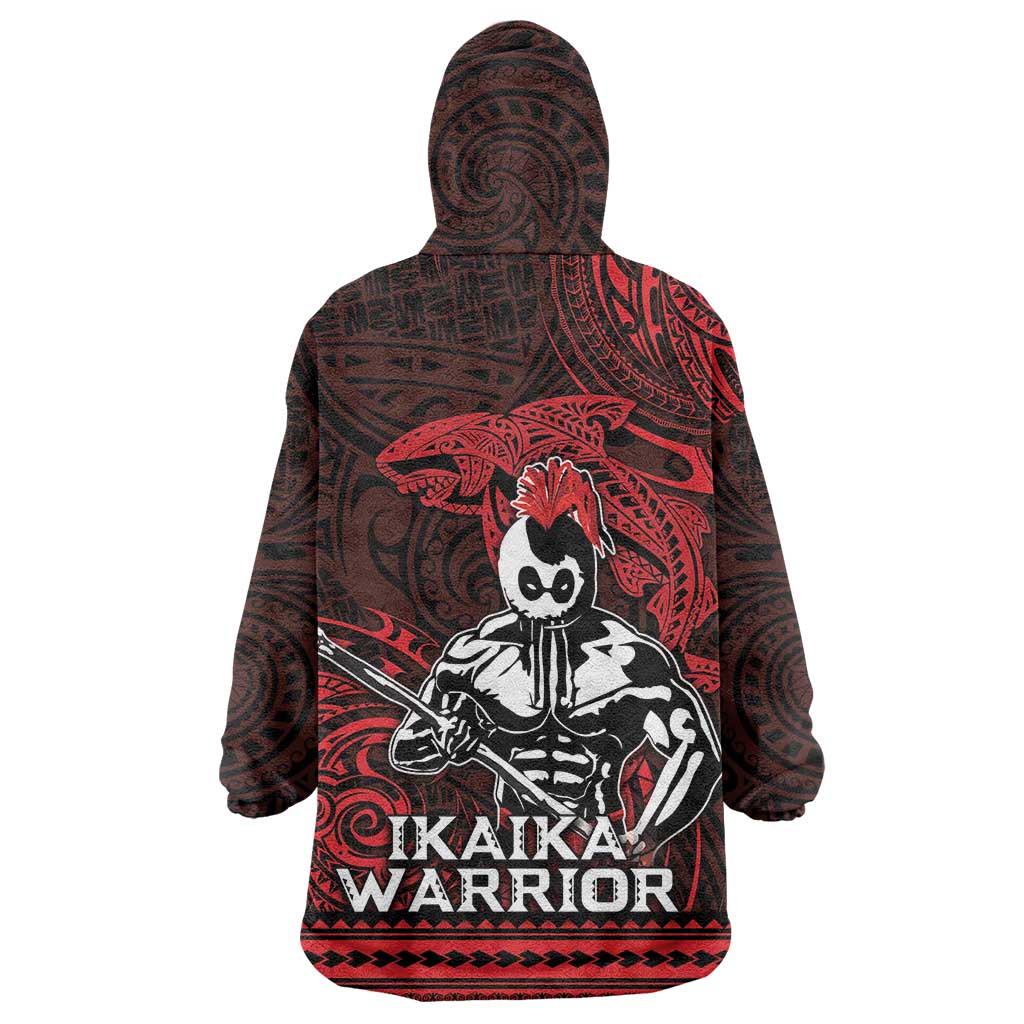 Hawaii Ikaika Warrior Wearable Blanket Hoodie Hawaiian Tribal Tattoo