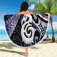 New Zealand Aotearoa Beach Blanket Maori Hei Manaia Purple Paua Shell