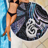 New Zealand Aotearoa Beach Blanket Maori Hei Manaia Purple Paua Shell