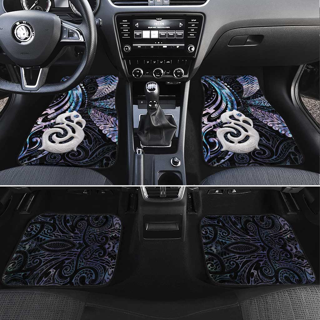 New Zealand Aotearoa Car Mats Maori Hei Manaia Purple Paua Shell