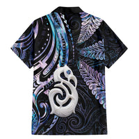 New Zealand Aotearoa Family Matching Mermaid Dress and Hawaiian Shirt Maori Hei Manaia Purple Paua Shell DT04 - Polynesian Pride