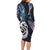New Zealand Aotearoa Long Sleeve Bodycon Dress Maori Hei Manaia Purple Paua Shell