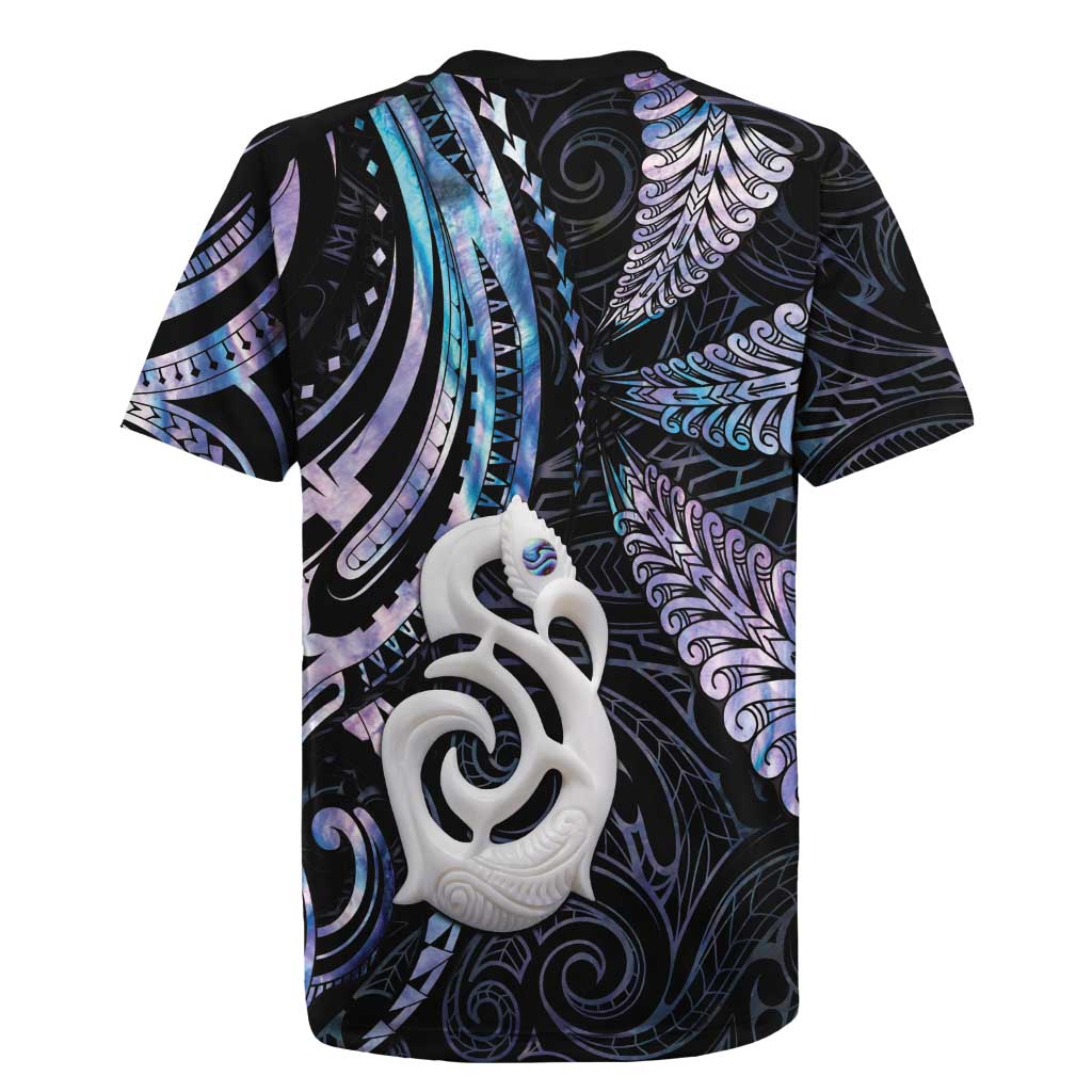 New Zealand Aotearoa Rugby Jersey Maori Hei Manaia Purple Paua Shell