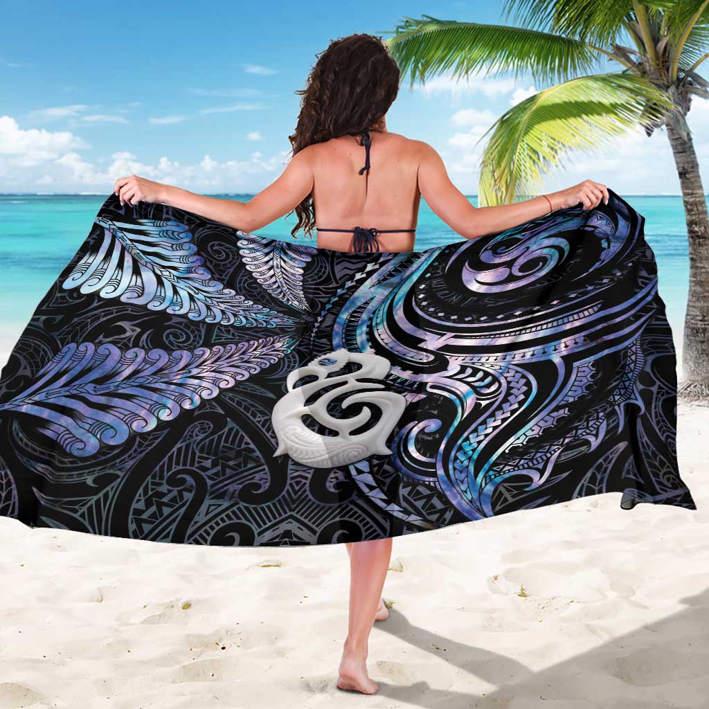 New Zealand Aotearoa Sarong Maori Hei Manaia Purple Paua Shell