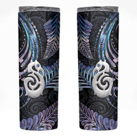 New Zealand Aotearoa Skinny Tumbler Maori Hei Manaia Purple Paua Shell DT04 Purple - Polynesian Pride