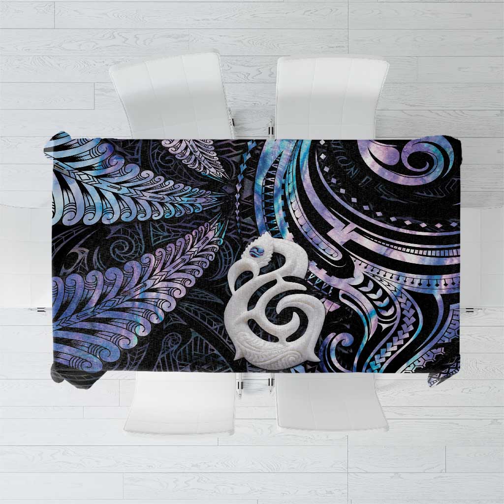 New Zealand Aotearoa Tablecloth Maori Hei Manaia Purple Paua Shell