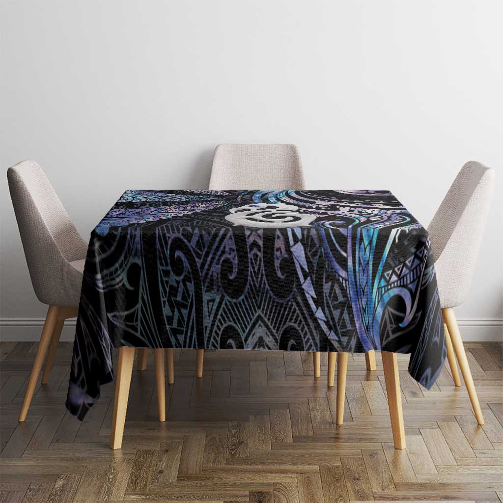 New Zealand Aotearoa Tablecloth Maori Hei Manaia Purple Paua Shell