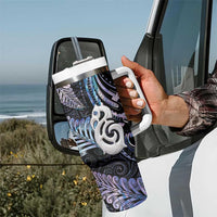 New Zealand Aotearoa Tumbler With Handle Maori Hei Manaia Purple Paua Shell