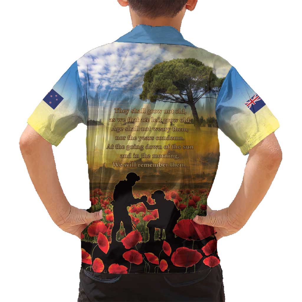 New Zealand ANZAC Day Family Matching Long Sleeve Bodycon Dress and Hawaiian Shirt The Ode Remembrance And Poppy
