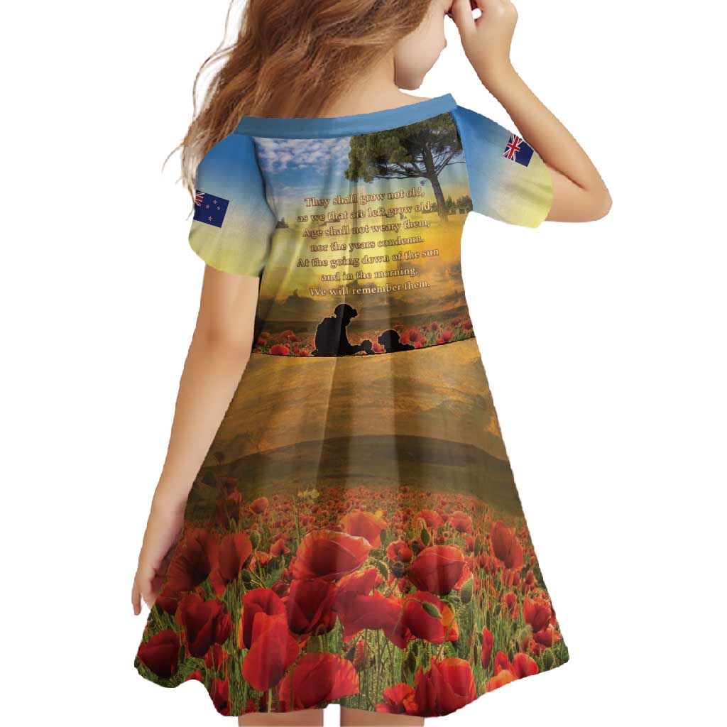 New Zealand ANZAC Day Family Matching Summer Maxi Dress and Hawaiian Shirt The Ode Remembrance And Poppy