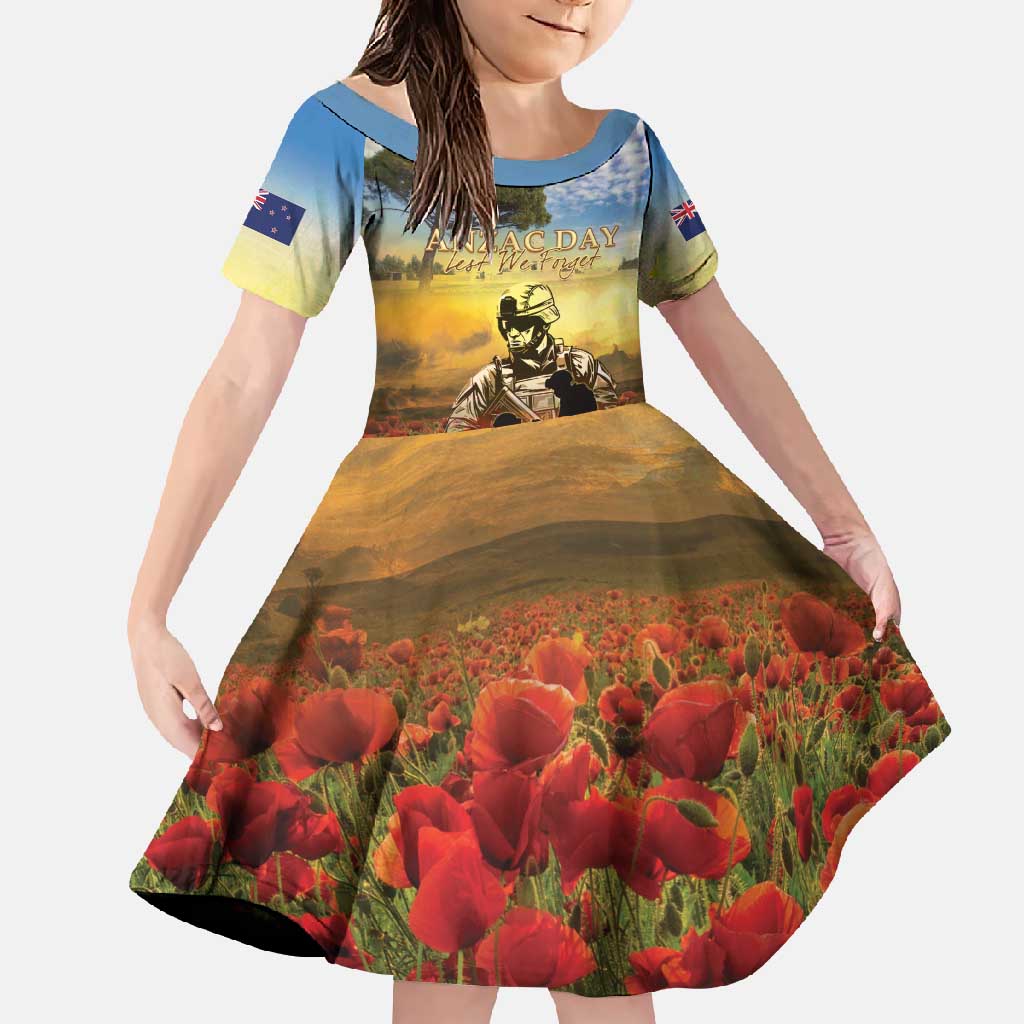 New Zealand ANZAC Day Family Matching Tank Maxi Dress and Hawaiian Shirt The Ode Remembrance And Poppy