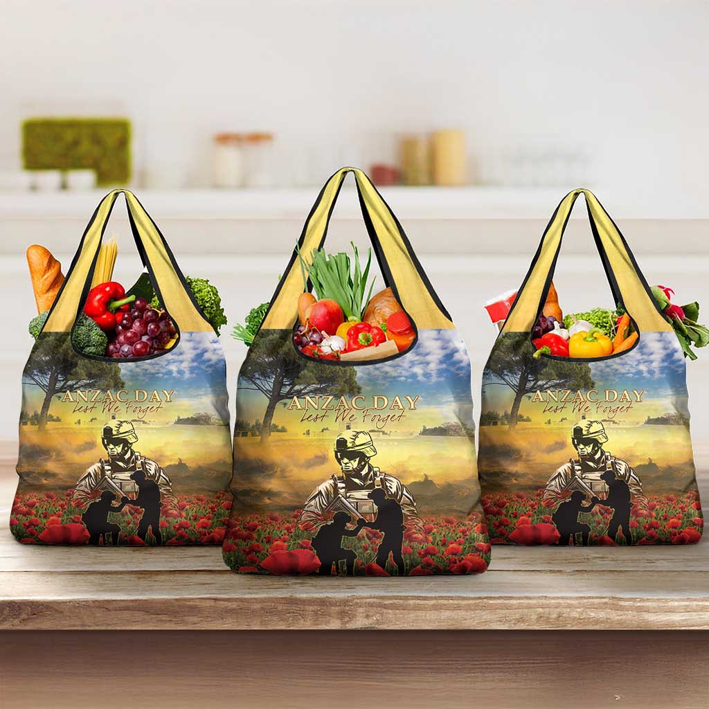 New Zealand ANZAC Day Grocery Bag The Ode Remembrance And Poppy