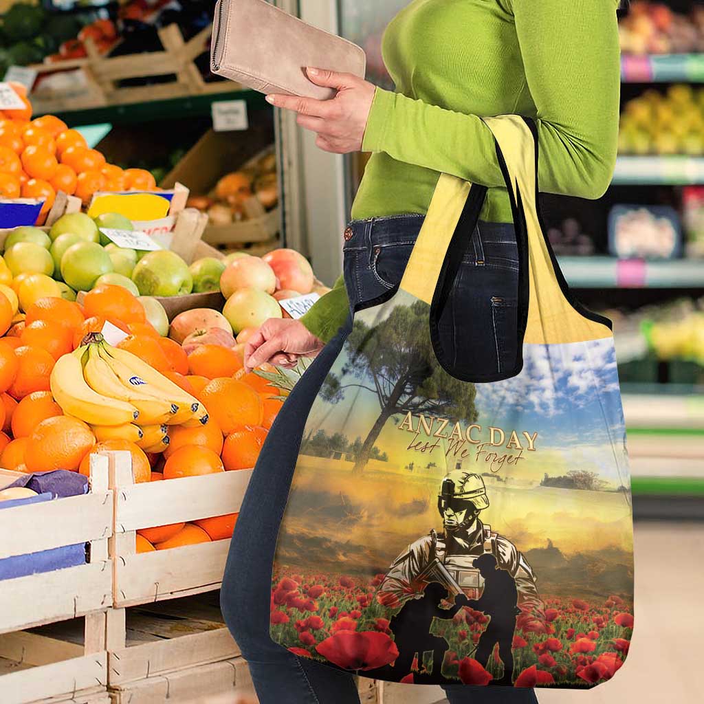 New Zealand ANZAC Day Grocery Bag The Ode Remembrance And Poppy