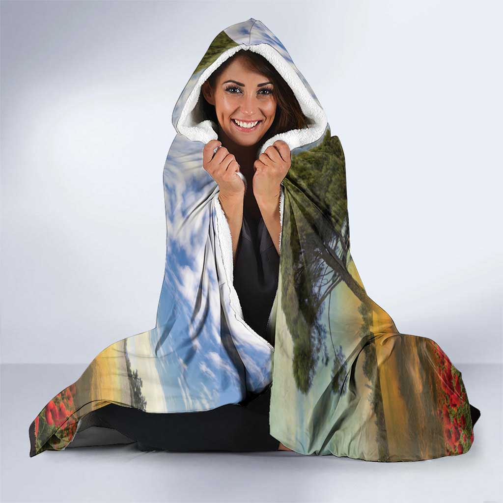 New Zealand ANZAC Day Hooded Blanket The Ode Remembrance And Poppy