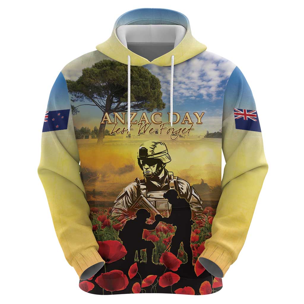 New Zealand ANZAC Day Hoodie The Ode Remembrance And Poppy