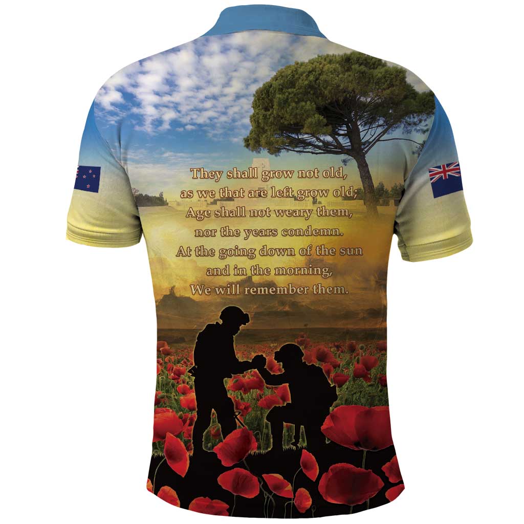 New Zealand ANZAC Day Polo Shirt The Ode Remembrance And Poppy