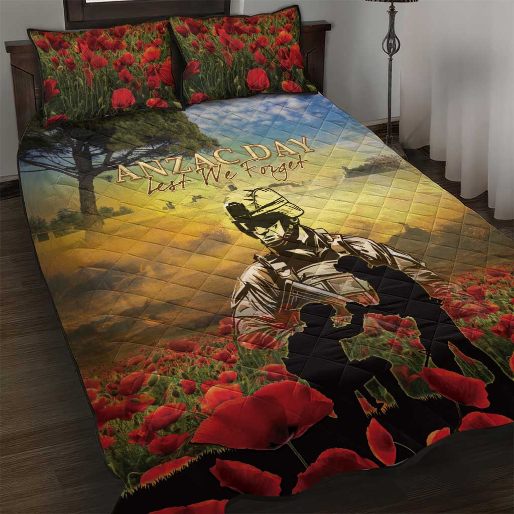 New Zealand ANZAC Day Quilt Bed Set The Ode Remembrance And Poppy DT04 Yellow - Polynesian Pride