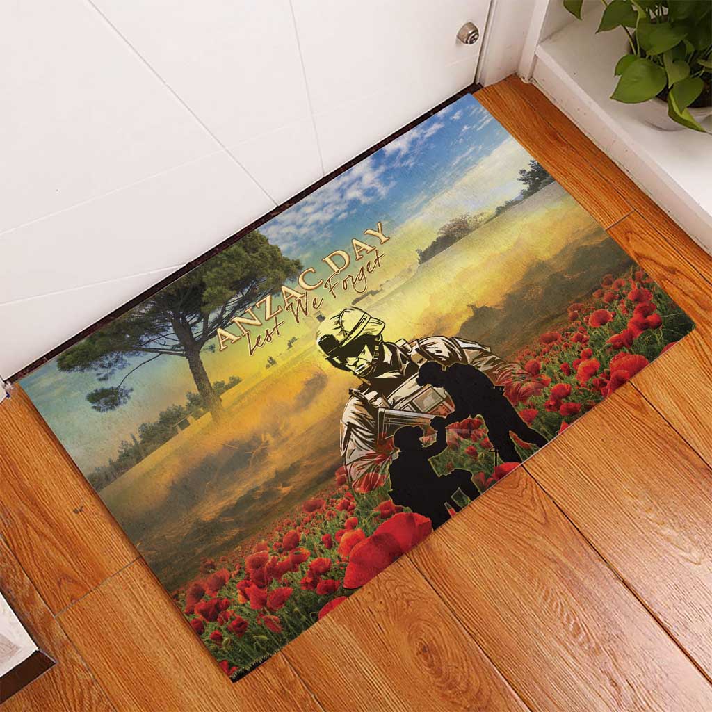 New Zealand ANZAC Day Rubber Doormat The Ode Remembrance And Poppy