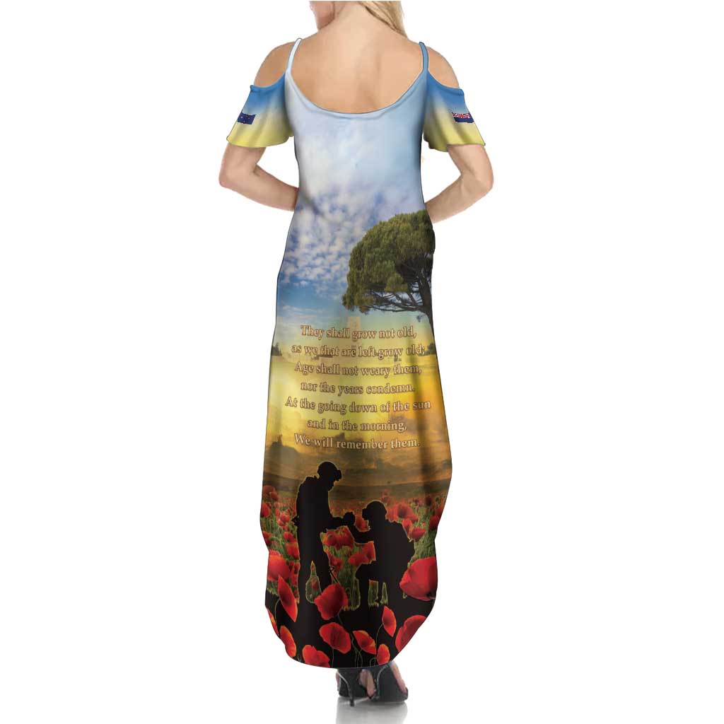New Zealand ANZAC Day Summer Maxi Dress The Ode Remembrance And Poppy