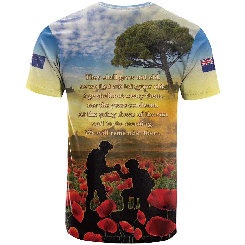 New Zealand ANZAC Day T Shirt The Ode Remembrance And Poppy