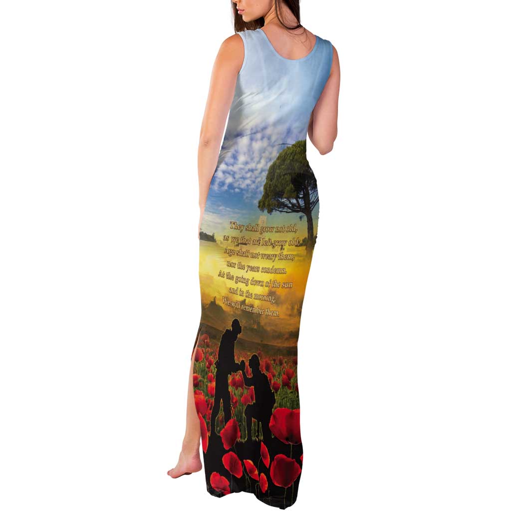 New Zealand ANZAC Day Tank Maxi Dress The Ode Remembrance And Poppy