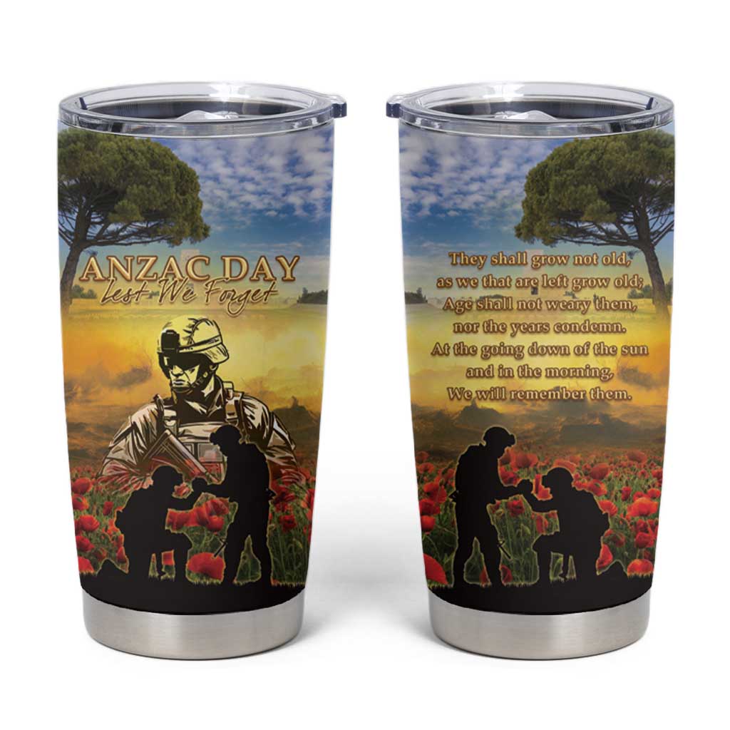 New Zealand ANZAC Day Tumbler Cup The Ode Remembrance And Poppy
