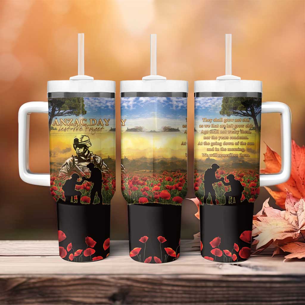New Zealand ANZAC Day Tumbler With Handle The Ode Remembrance And Poppy