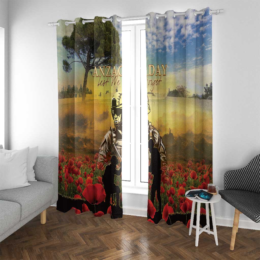 New Zealand ANZAC Day Window Curtain The Ode Remembrance And Poppy