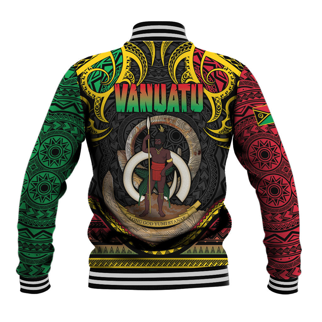 Vanuatu Language Week Baseball Jacket Boar Tusk Warrior Tribal Floral Pattern