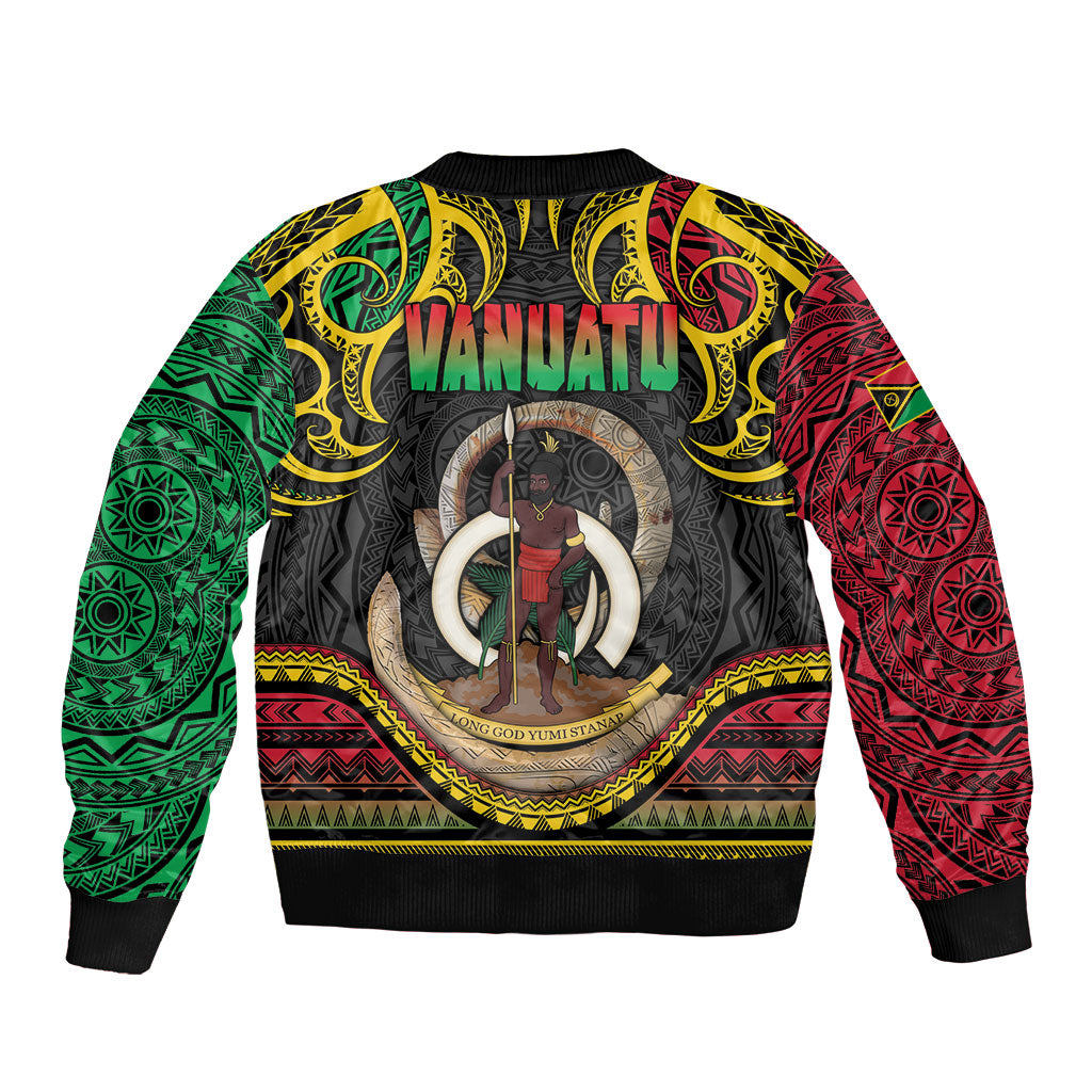 Vanuatu Language Week Bomber Jacket Boar Tusk Warrior Tribal Floral Pattern