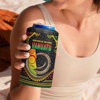 Vanuatu Language Week 4 in 1 Can Cooler Tumbler Boar Tusk Warrior Tribal Floral Pattern