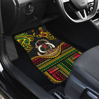Vanuatu Language Week Car Mats Boar Tusk Warrior Tribal Floral Pattern