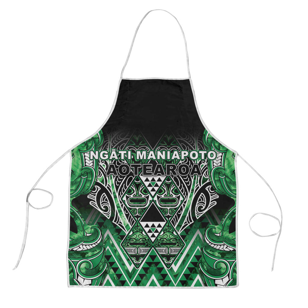 Aotearoa Ngati Maniapoto Apron Maori Tribal Green Paua Shell Pattern DT05 Green - Polynesian Pride