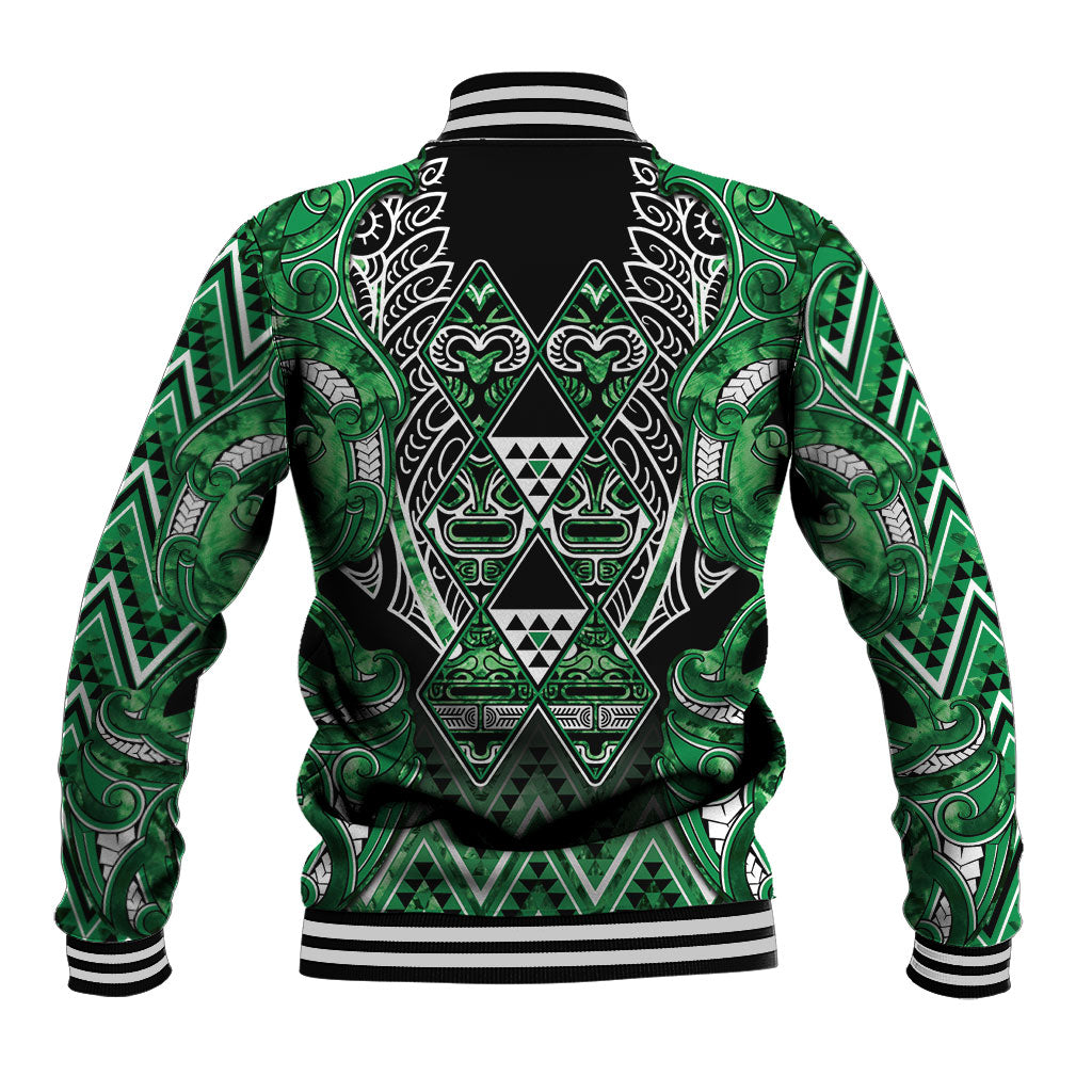 Aotearoa Ngati Maniapoto Baseball Jacket Maori Tribal Green Paua Shell Pattern DT05 - Polynesian Pride
