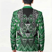 Aotearoa Ngati Maniapoto Blazer Maori Tribal Green Paua Shell Pattern DT05 - Polynesian Pride