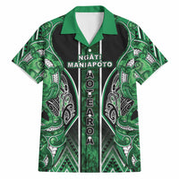 Aotearoa Ngati Maniapoto Hawaiian Shirt Maori Tribal Green Paua Shell Pattern DT05 Green - Polynesian Pride