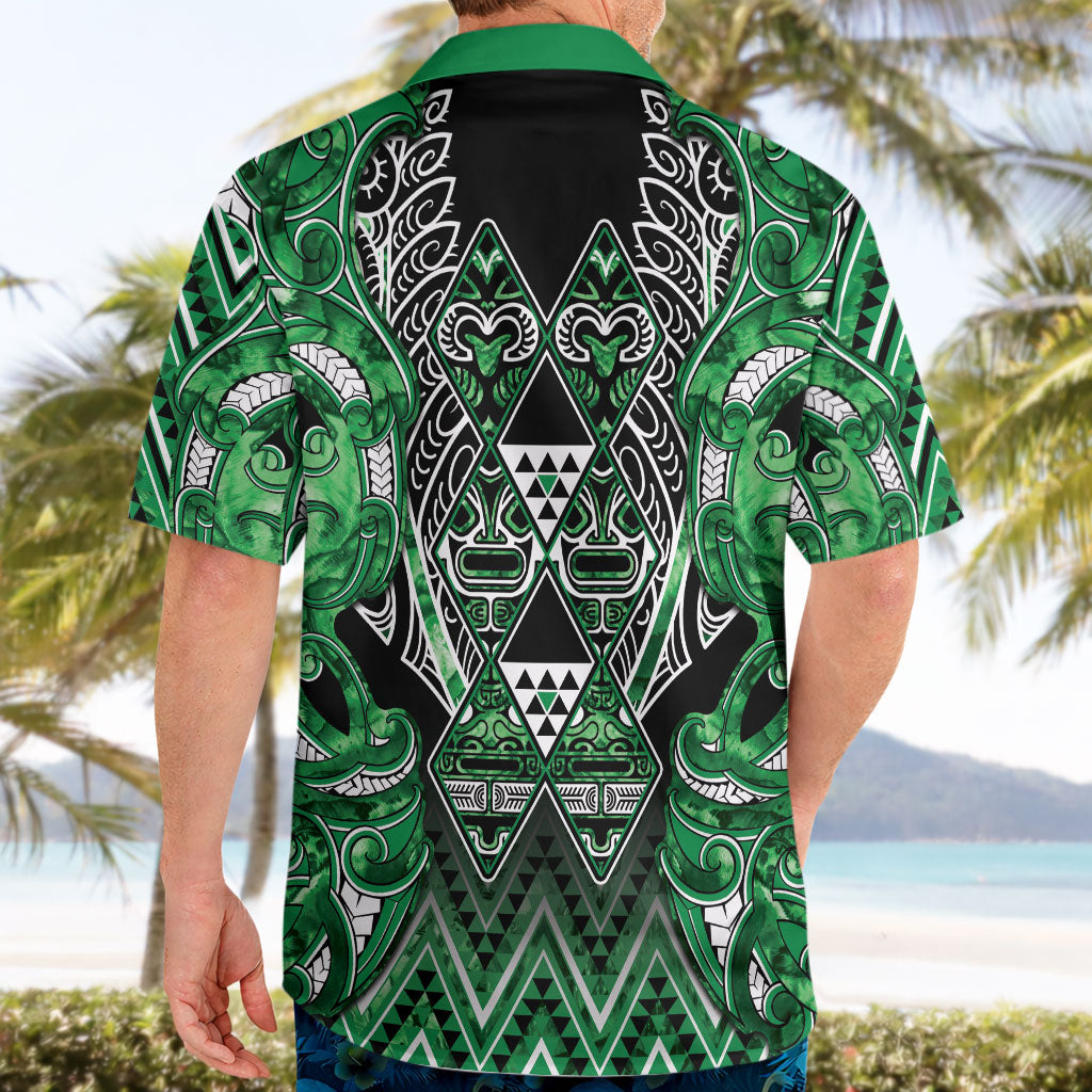 Aotearoa Ngati Maniapoto Hawaiian Shirt Maori Tribal Green Paua Shell Pattern DT05 - Polynesian Pride